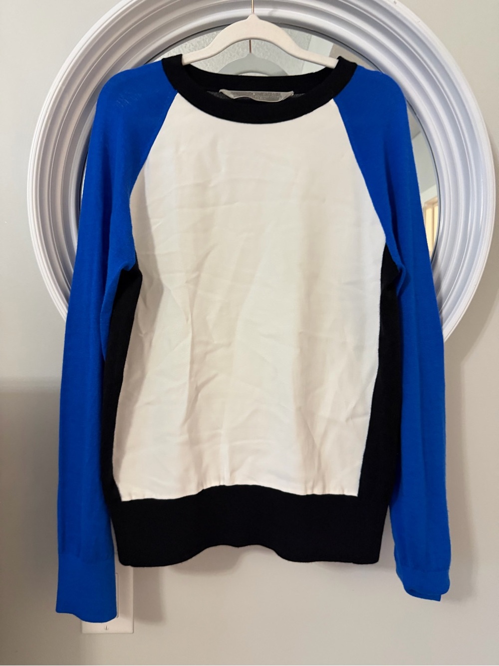 Reed Krakoff Designer Silk Cashmere Blend Colorblock Knit Sweater